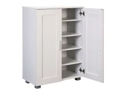Sapateira baixa moderna Naples branco fosco 61x84x34 cm para quartos