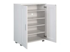 Sapateira baixa moderna Naples branco fosco 61x84x34 cm para quartos