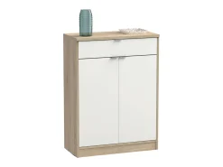 Sapateira Berlim Branco brilhante e Cambriano 101x75x36 cm