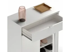 Sapateira Berlin White: 1 gaveta, 4 prateleiras, multiambiente 75x101x37 cm