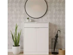 Sapateira Berlin White: 1 gaveta, 4 prateleiras, multiambiente 75x101x37 cm