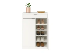 Sapateira Berlin White: 1 gaveta, 4 prateleiras, multiambiente 75x101x37 cm