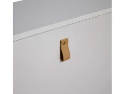 Sapateira branca Anzio com 3 portas dobráveis, melamina, 129x80x24 cm