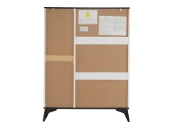Sapateira branca com 1 gaveta e 4 portas, pés pretos 90x25x121cm