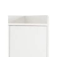 Sapateira branca com 1 gaveta e 3 portas, prateleiras reguláveis, 90x35x99 cm