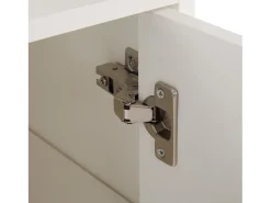 Sapateira branca com 1 gaveta e 3 portas, prateleiras reguláveis, 90x35x99 cm