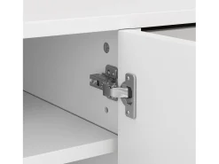Sapateira branca com iluminação LED - Sapateira com 3 portas e 1 gaveta - Prateleiras ajustáveis