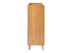 Sapateira branca e madeira com 3 portas e 1 gaveta, prateleiras reguláveis ​​​​90x35x99cm
