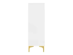 Sapateira branca moderna com LED e 2 gavetas, design e iluminação para corredor