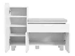 Sapateira branca 90x35x74,5 cm com 3 portas e 1 gaveta, sapateira embutida, estilo simples