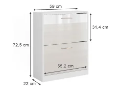 Sapateira branco alto brilho 59x22x72.5 gizmo