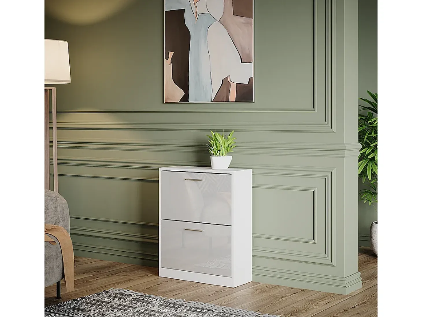 Sapateira branco alto brilho 59x22x72.5 gizmo