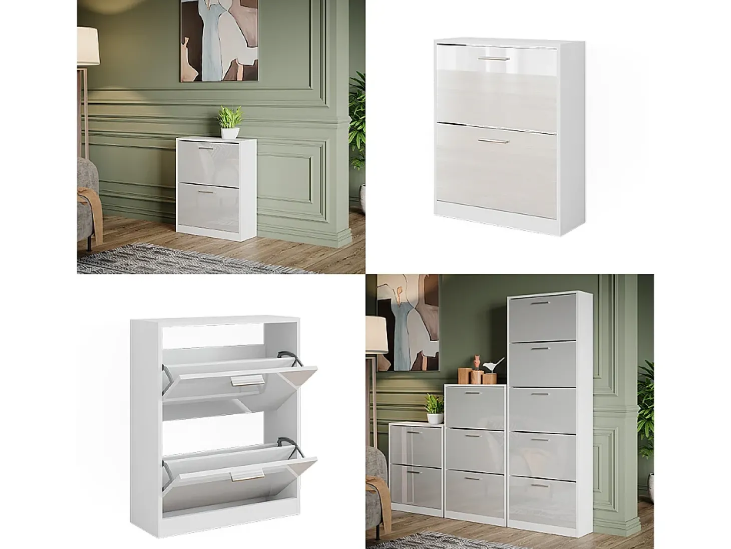 Sapateira branco alto brilho 59x22x72.5 gizmo