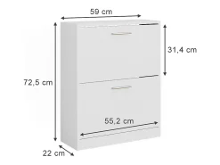 Sapateira branco 59x22x72.5 gizmo