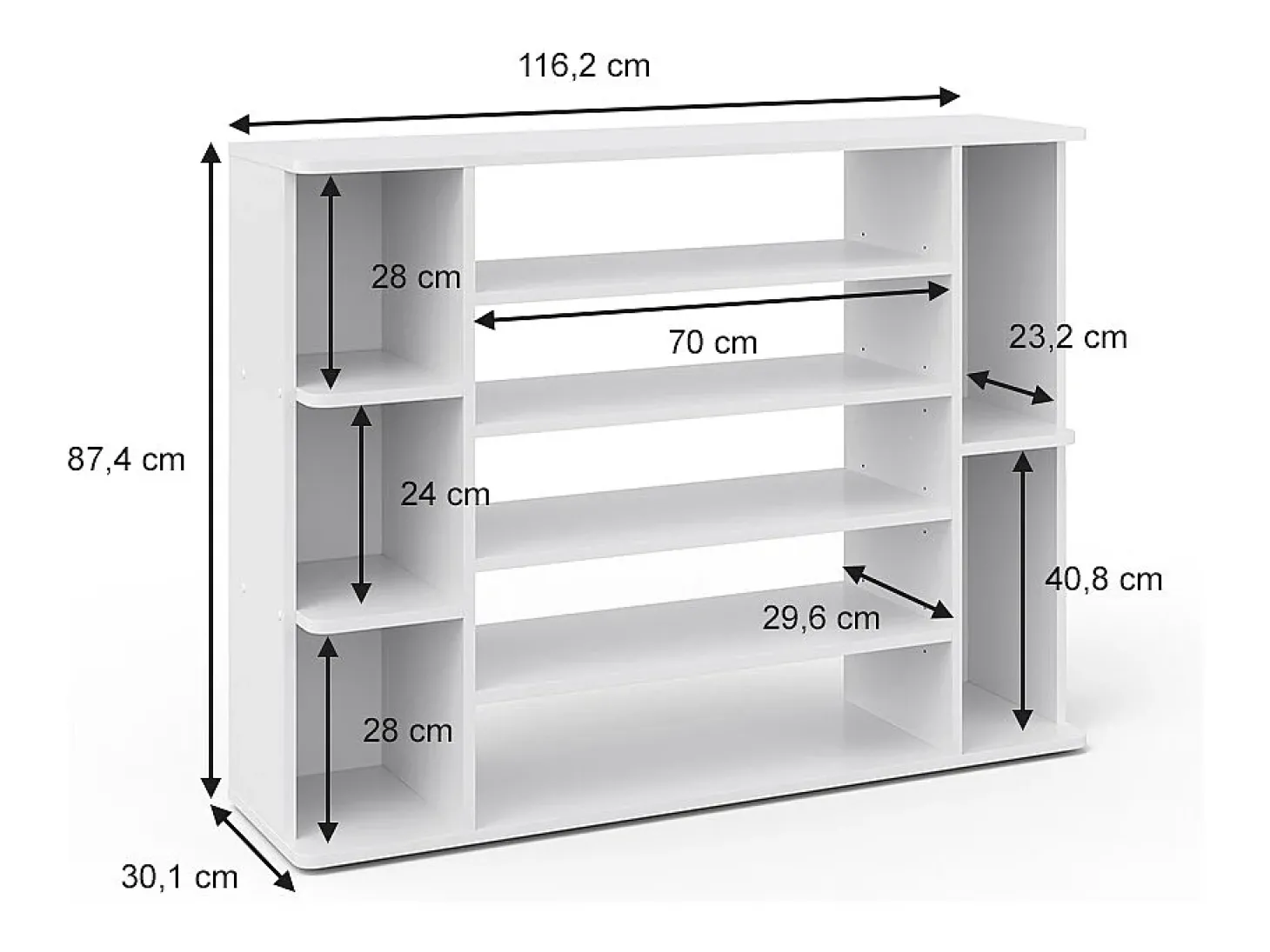 Sapateira branco 116.2x30.1x87.4 levin