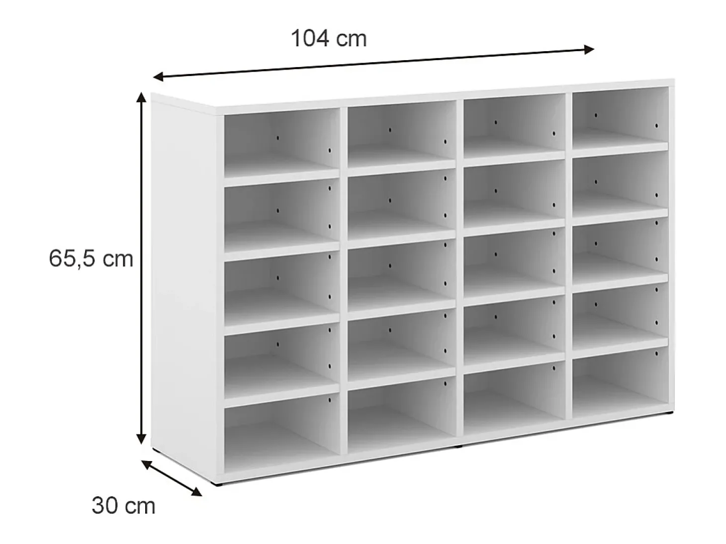 Sapateira branco 104x30x65.5 lysander
