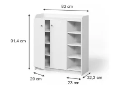Sapateira branco 83x32.3x91.4 moritz
