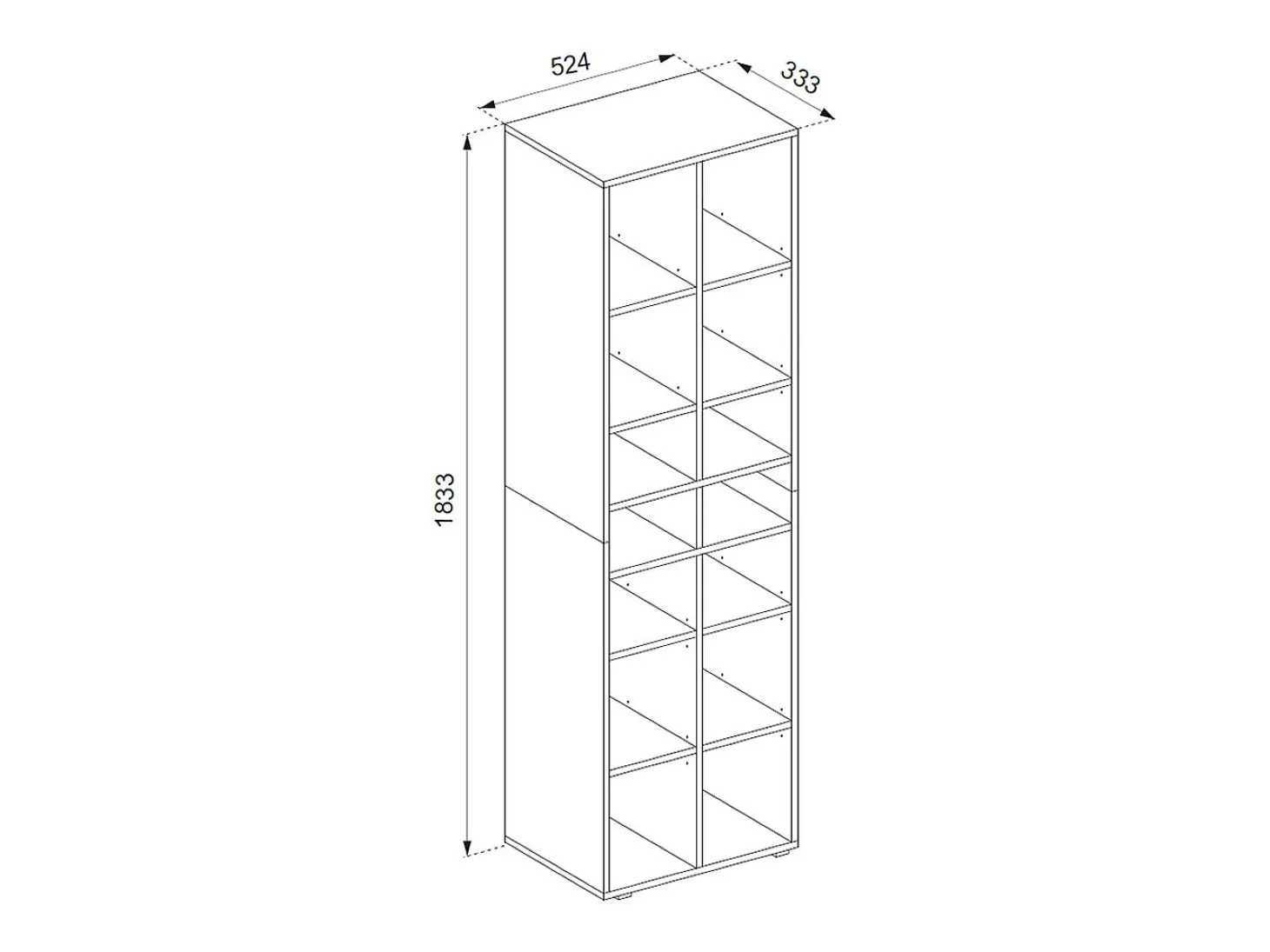 Sapateira branco 54.2x33.3x183.3 paris
