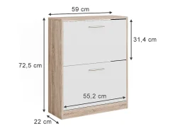 Sapateira branco/sonoma 59x22x72.5 gizmo