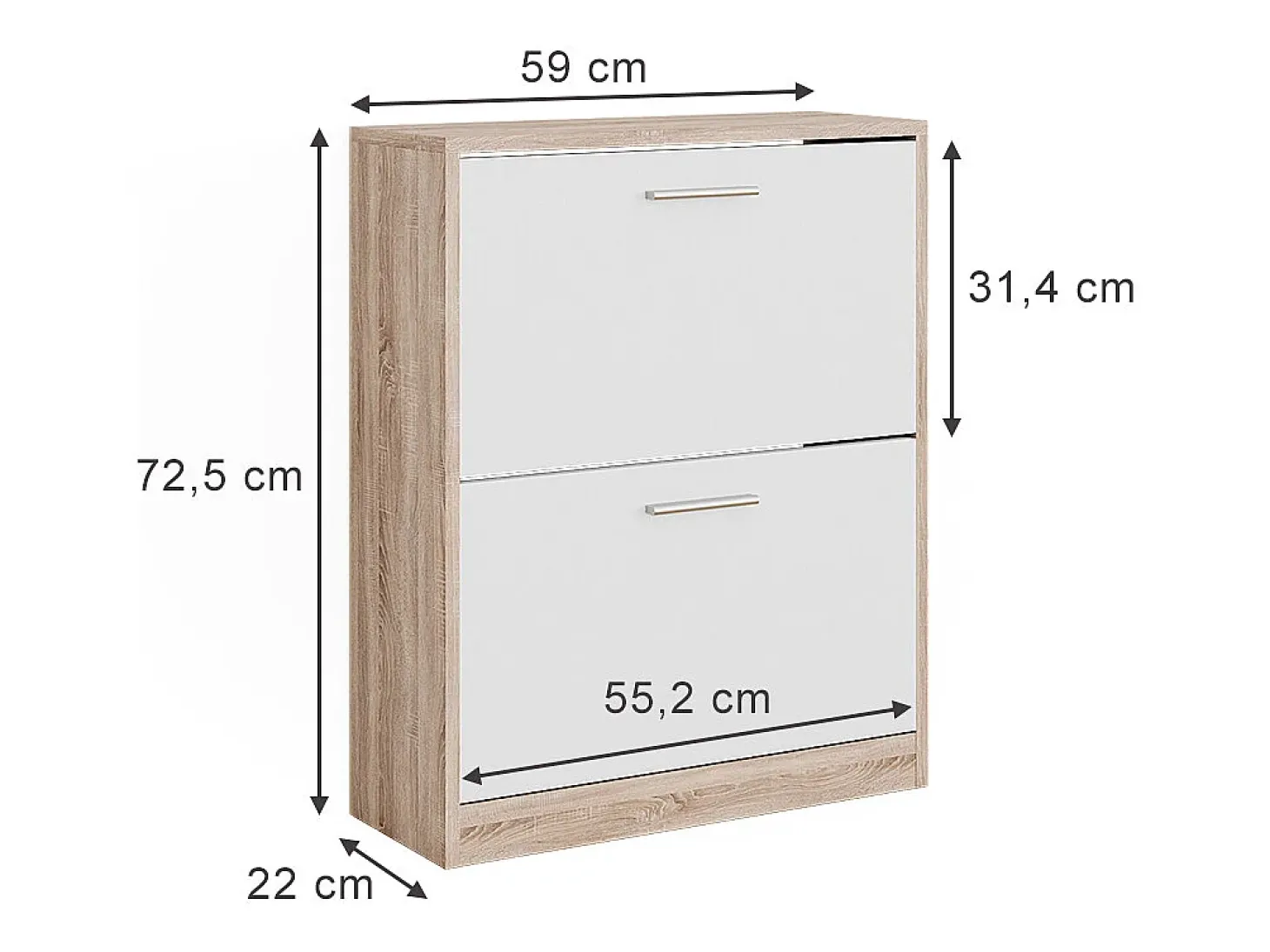 Sapateira branco/sonoma 59x22x72.5 gizmo
