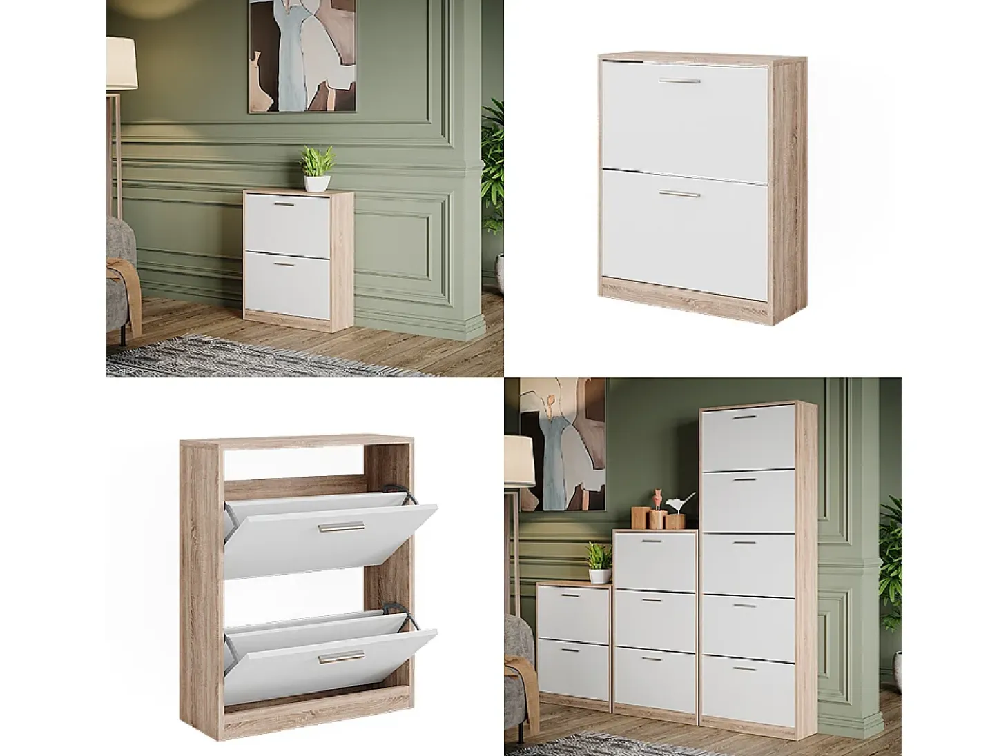 Sapateira branco/sonoma 59x22x72.5 gizmo