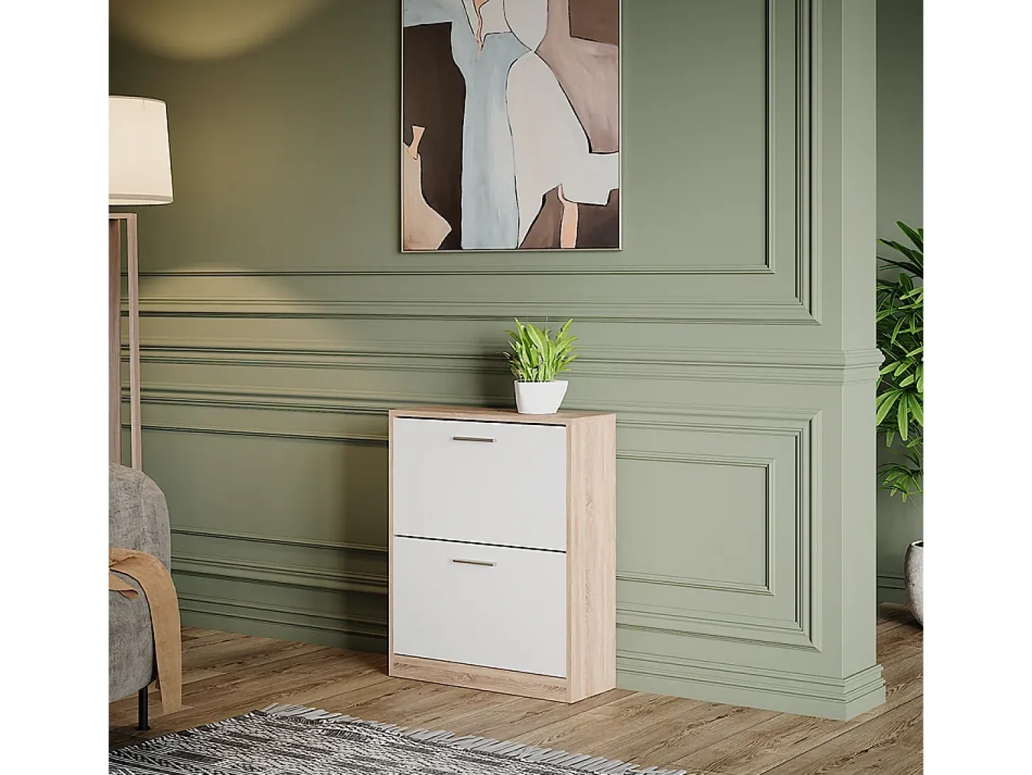 Sapateira branco/sonoma 59x22x72.5 gizmo