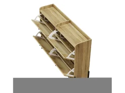 Sapateira com 4 abas - 121 x 25 x 91,5 cm - sapateira regulável - aglomerado - natural