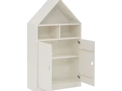 Sapateira com 4 abas em MDF branco e carvalho do Pacífico