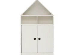 Sapateira com 4 abas em MDF branco e carvalho do Pacífico