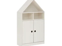Sapateira com 4 abas em MDF branco e carvalho do Pacífico