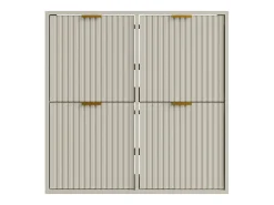 Sapateira com 4 compartimentos basculantes - Bege e dourado - FRALYN