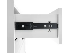 Sapateira com 2 gavetas e 3 portas - Puxadores pretos - Madeira branca