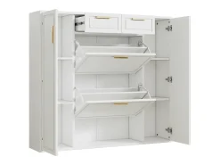Sapateira com 2 gavetas e 4 portas - Branca 120x24x107 cm