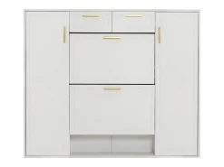 Sapateira com 2 gavetas e 4 portas - Branca 120x24x107 cm