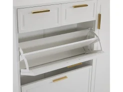 Sapateira com 2 gavetas e 4 portas - Branca 120x24x107 cm