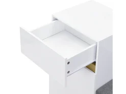 Sapateira com 3 portas, 1 gaveta e almofada - Branca e dourada