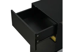 Sapateira com 3 portas, 1 gaveta e almofada - Preto e dourado