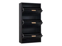 Sapateira com 3 portas - Preta 60 x 24 x 114 cm