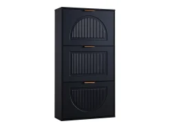 Sapateira com 3 portas - Preta 60 x 24 x 114 cm