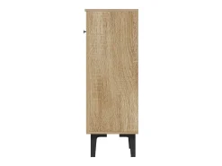 Sapateira com 2 portas - prateleiras ajustáveis ​​- Cor: madeira e preto