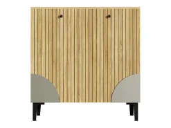 Sapateira com 3 portas - Textura vertical - Cor madeira