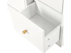 Sapateira com 4 portas, banco rebatível e 1 gaveta - Madeira PB branca