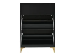 Sapateira com 2 portas basculantes - pés em metal - Preta