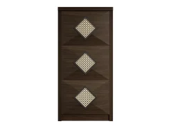 Sapateira com 3 portas basculantes, 54x25x115 cm - Estilo vintage em madeira castanha escura
