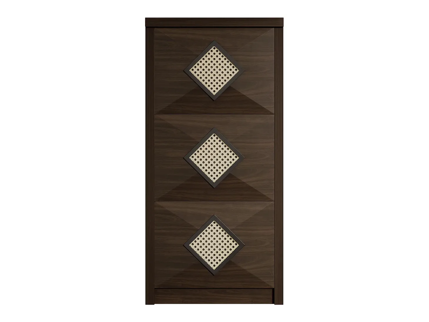 Sapateira com 3 portas basculantes, 54x25x115 cm - Estilo vintage em madeira castanha escura
