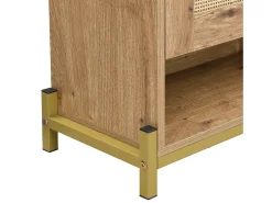 Sapateira com 4 portas de vime - 108,5 x 24 x 100 cm - estrutura de metal - MDF - natural
