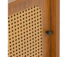 Sapateira com 2 portas de correr - Prateleiras ajustáveis- Cor natural