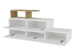Sapateira com 2 portas e 1 prateleira - Branco e Natural - DAVISTA
