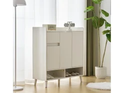Sapateira com 3 portas e 1 gaveta - 99 x 35 x 90 cm - Prateleiras ajustáveis - Aglomerado - Branco