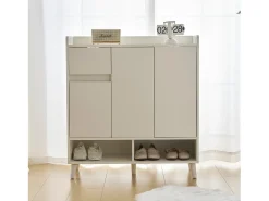 Sapateira com 3 portas e 1 gaveta - 99 x 35 x 90 cm - Prateleiras ajustáveis - Aglomerado - Branco